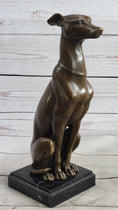 Load image into Gallery viewer, Greyhound Guardian Dog Bronze Metal Statue Sculpture Signed on Marble Base