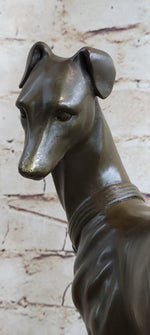 Handmade LARGE Bronze of a Whippet Greyhound Dog Classic Masterpiece Figurine