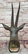Load image into Gallery viewer, Graceful Gazelle Bronze Sculpture Bust with Intricate Details - Wall Mounted