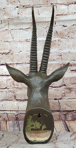 Graceful Gazelle Bronze Sculpture Bust with Intricate Details - Wall Mounted