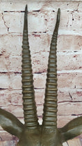 Load image into Gallery viewer, Graceful Gazelle Bronze Sculpture Bust with Intricate Details - Wall Mounted