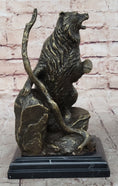 Load image into Gallery viewer, Bear Standing on Boulder Bronze Metal Statue Sculpture Figure on Marble Base - Southlake Paws