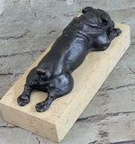 Art Deco English Bulldog Dog 100% Solid Bronze Sculpture Statue Home Decor