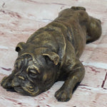 Hot Cast Bronze Bulldog Cute Puppy Pet Original Art Collectible Dog Art