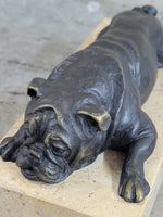 Art Deco English Bulldog Dog 100% Solid Bronze Sculpture Statue Home Decor