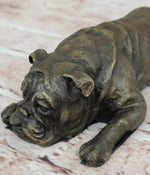 Hot Cast Bronze Bulldog Cute Puppy Pet Original Art Collectible Dog Art