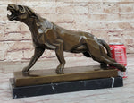 Henry Moore Modern Art Abstract Jaguar Panther Cougar Lion Bronze Sculpture