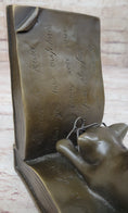 Load image into Gallery viewer, Playful Bronze Cat Bookends – Whimsical Feline Library Décor Signed Original Art