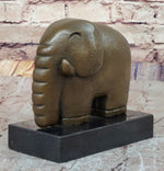 Abstract Modern Elephant Bronze Sculpture Statue Dali Art on Marble Base