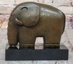 Abstract Modern Elephant Bronze Sculpture Statue Dali Art on Marble Base