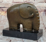 Abstract Modern Elephant Bronze Sculpture Statue Dali Art on Marble Base
