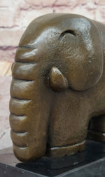 Abstract Modern Elephant Bronze Sculpture Statue Dali Art on Marble Base