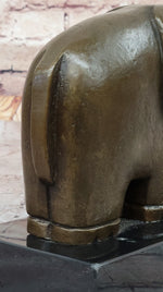Abstract Modern Elephant Bronze Sculpture Statue Dali Art on Marble Base
