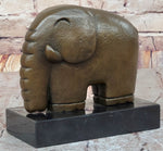 Abstract Modern Elephant Bronze Sculpture Statue Dali Art on Marble Base