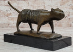 Bronze Metal Cat Sculpture Statue Figure on Marble Base after Fernando Botero