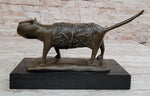 Bronze Metal Cat Sculpture Statue Figure on Marble Base after Fernando Botero