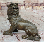 Vintage Japanese Chinese Asian Foo Dog Shishi Temple Guardian Bronze Lion Sale