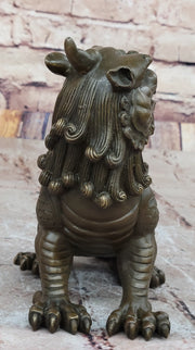 Vintage Japanese Chinese Asian Foo Dog Shishi Temple Guardian Bronze Lion Sale