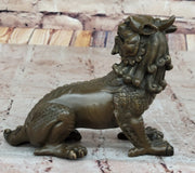 Vintage Japanese Chinese Asian Foo Dog Shishi Temple Guardian Bronze Lion Sale
