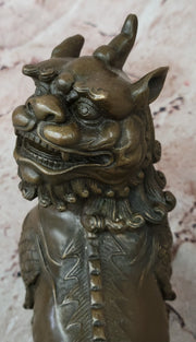 Vintage Japanese Chinese Asian Foo Dog Shishi Temple Guardian Bronze Lion Sale