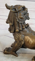 Load image into Gallery viewer, Folk Chinese Bronze Evil Talisman Guardian Door Lion Fu Foo Dog Statue Sale Gift