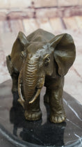 Load image into Gallery viewer, Mother and Child Elephant & Calf Barye Bronze Sculpture on Marble Base