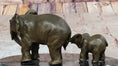 Load image into Gallery viewer, Mother and Child Elephant & Calf Barye Bronze Sculpture on Marble Base