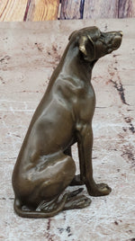 Seated Bronze Hunting Dog – Detailed Canine Sculpture for Animal Lovers