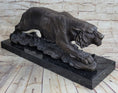 Load image into Gallery viewer, Signed Vienna Bronze Marble Leopard Panther Cat Statue Sculpture Figurine