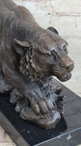 Load image into Gallery viewer, Signed Vienna Bronze Marble Leopard Panther Cat Statue Sculpture Figurine