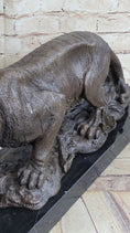 Load image into Gallery viewer, Signed Vienna Bronze Marble Leopard Panther Cat Statue Sculpture Figurine