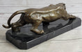 Load image into Gallery viewer, Cougar Puma Panther Mountain Lion Bronze Sculpture Statue on Marble Base