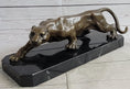 Load image into Gallery viewer, Cougar Puma Panther Mountain Lion Bronze Sculpture Statue on Marble Base
