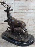 Load image into Gallery viewer, Bronze Marble Statue Elk Deer Caribou Buck Stag Lodge Sculpture Statue
