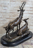 Load image into Gallery viewer, Bronze Marble Statue Elk Deer Caribou Buck Stag Lodge Sculpture Statue