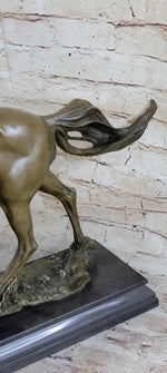 Galloping Stallion Horse Bronze Statue Sculpture Figure PJ Mene Marble Base 15