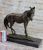 Arabian Horse Mare Hot Cast Bronze Sculpture Statue on Marble Base by PJ Mene