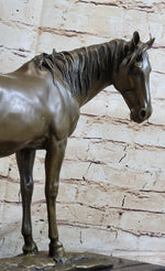 Arabian Horse Mare Hot Cast Bronze Sculpture Statue on Marble Base by PJ Mene