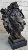 Load image into Gallery viewer, Bust Male Lion 100% Bronze Sculpture Statue Figurine Figure by Milo Art Deco NR