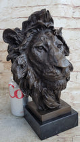 Load image into Gallery viewer, Bust Male Lion 100% Bronze Sculpture Statue Figurine Figure by Milo Art Deco NR