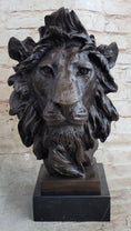 Load image into Gallery viewer, Bust Male Lion 100% Bronze Sculpture Statue Figurine Figure by Milo Art Deco NR