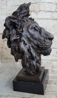 Load image into Gallery viewer, Bust Male Lion 100% Bronze Sculpture Statue Figurine Figure by Milo Art Deco NR