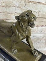 Jaguar Panther Leopard Cougar Big Cat Collector Bronze Marble Statue Art Decor