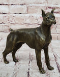 Load image into Gallery viewer, Boxer Dog Bronze Metal Statue Sculpture Collectible Decor Signed Art 8" x 9"