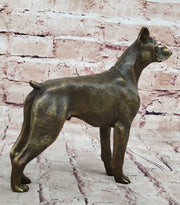 Boxer Dog Bronze Metal Statue Sculpture Collectible Decor Signed Art 8
