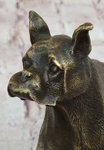 Boxer Dog Bronze Metal Statue Sculpture Collectible Decor Signed Art 8