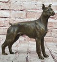 Load image into Gallery viewer, Boxer Dog Bronze Metal Statue Sculpture Collectible Decor Signed Art 8" x 9"