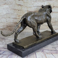 Load image into Gallery viewer, Signed Barye Cougar Lion Tiger Wild Animal Circus Cage Bronze Sculpture Statue