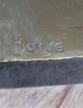 Load image into Gallery viewer, Signed Barye Cougar Lion Tiger Wild Animal Circus Cage Bronze Sculpture Statue