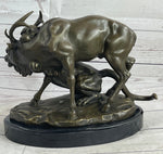 Mountain Lion Hunting Elk Deer by PJ Mene Bronze Statue Sculpture Wildlife Decor 11